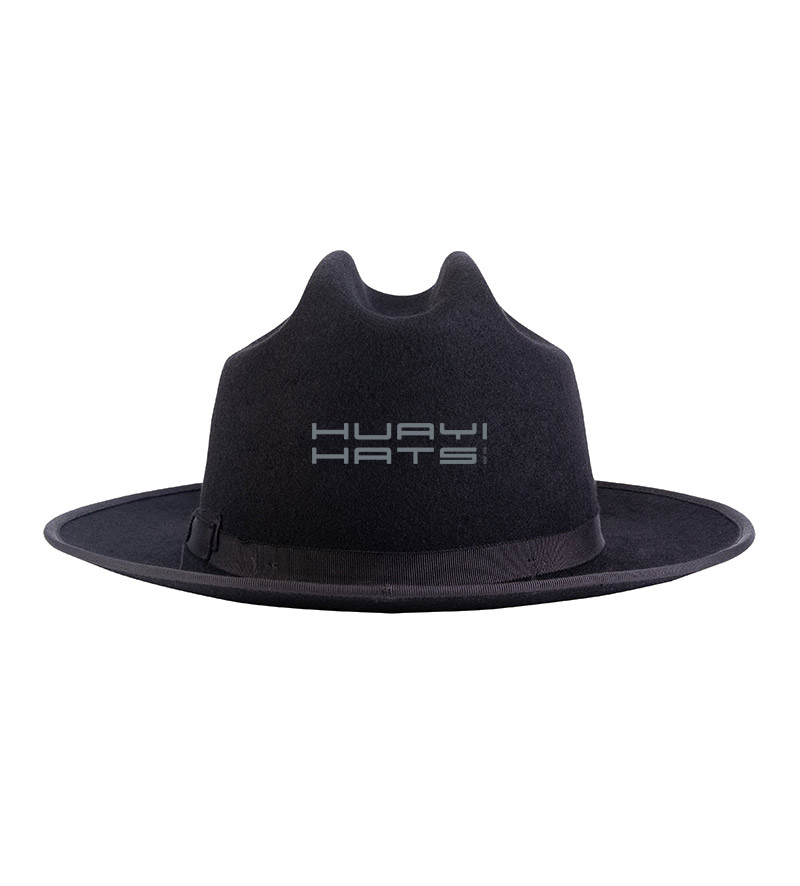 Black Wool Felt Fedora Hats 