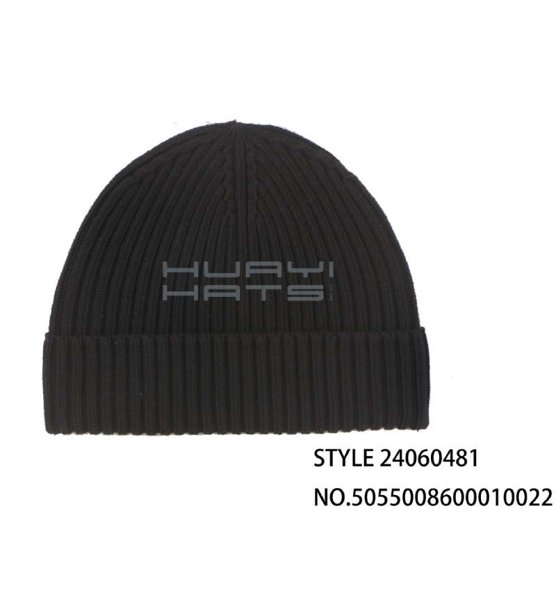 Fashion Black Cuffed Beanie Hat