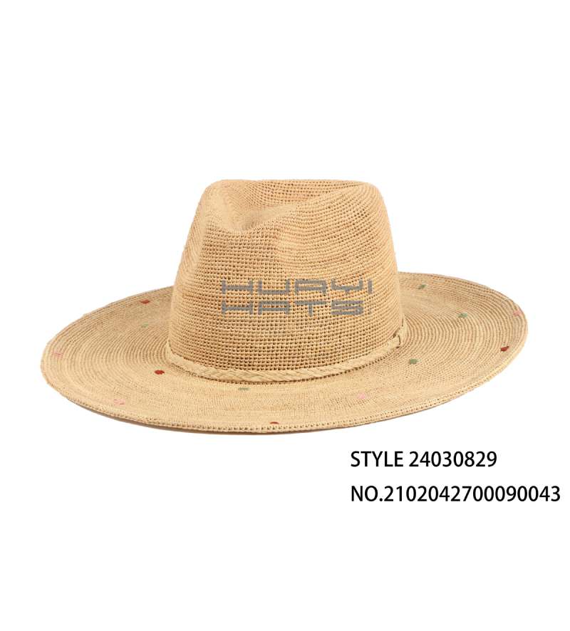 Wide Brim Raffia Straw Hat