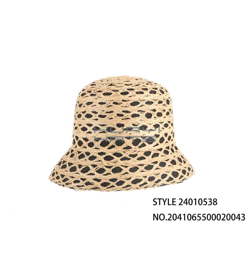 Fashion Women Woven Straw Bucket Hat