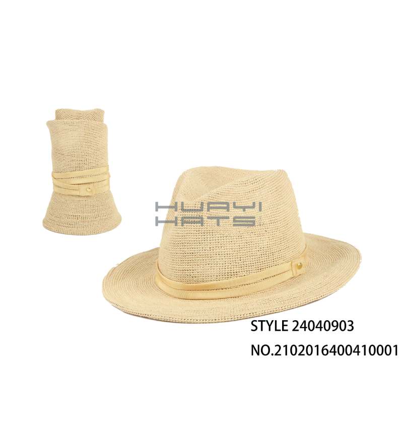 Foldable Raffia Straw Hat