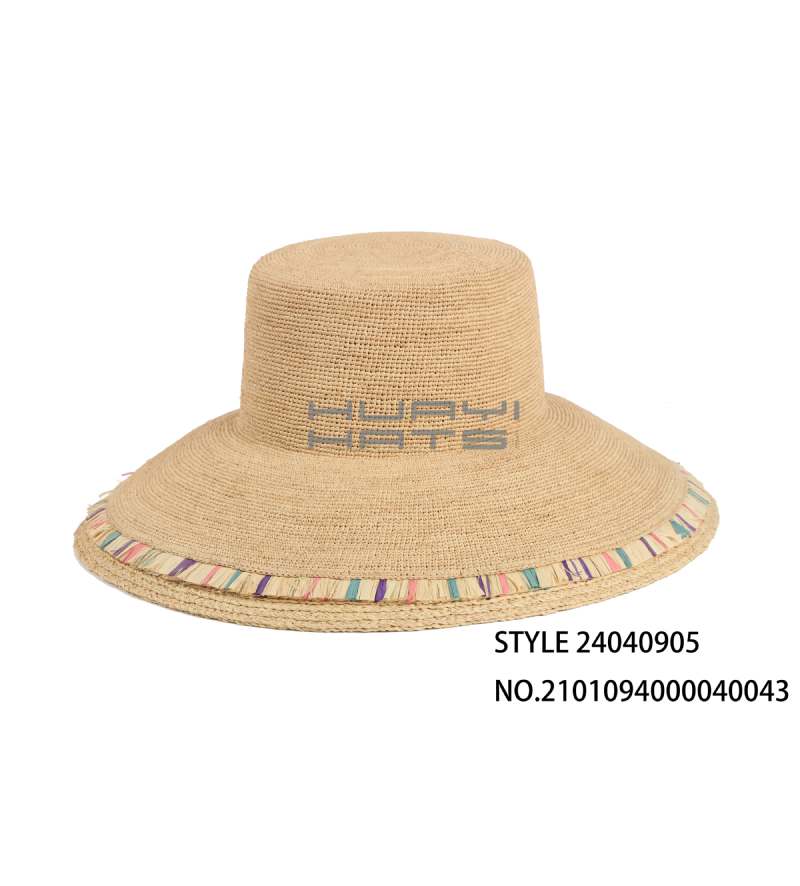 Women's Flat-Top Large Brim Beach Straw Hat