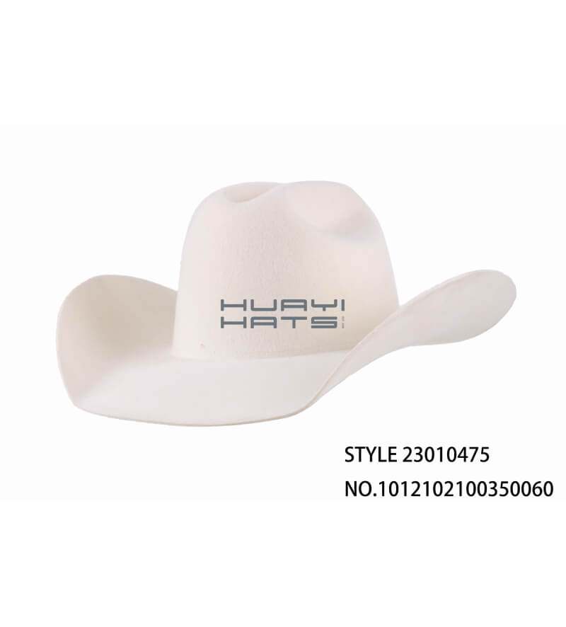  Wide Brim Wool Felt White Cowboy Hat