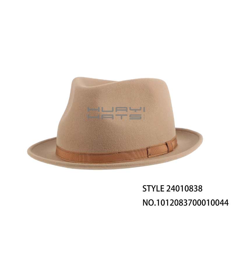 Classic Short Brim Fedora Hat With Hood Strap