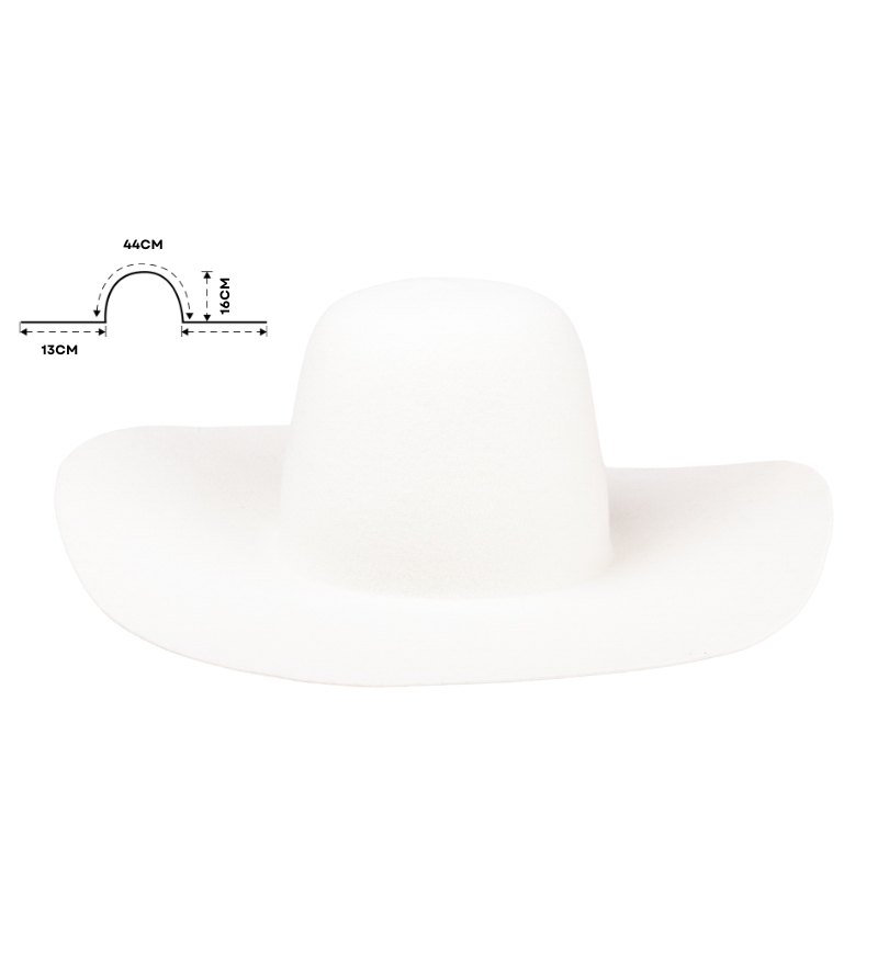 White Wide Brim Felt Hat Bodies Wholesale