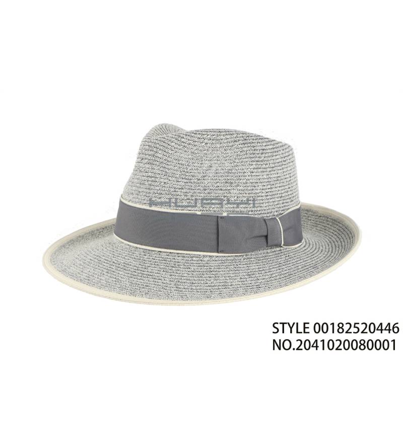 HY Simple And Stylish Gray Straw Fedora Hat
