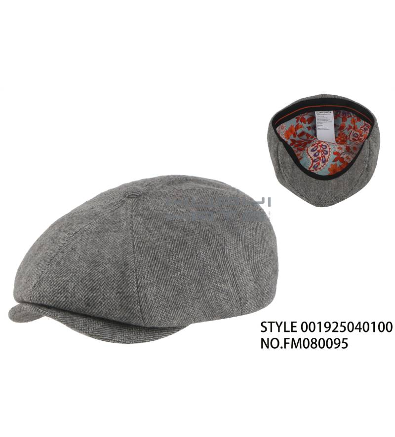 Simple Gray Wool Newsboy Cap