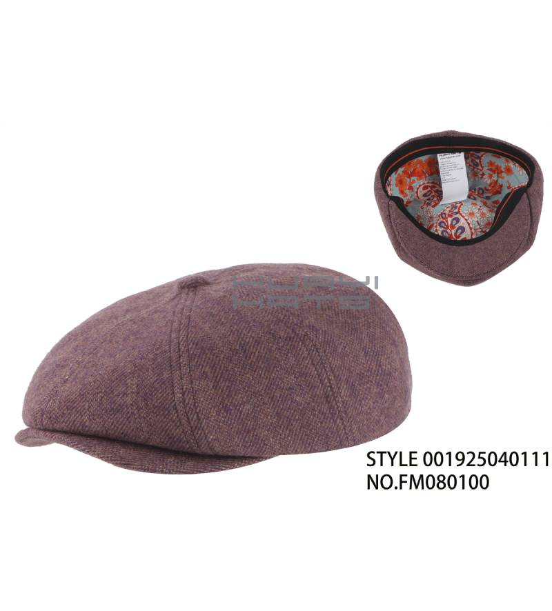 Elegant Purple Wool Newsboy Cap