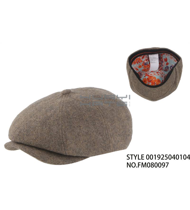 Simple Brown Wool Newsboy Cap