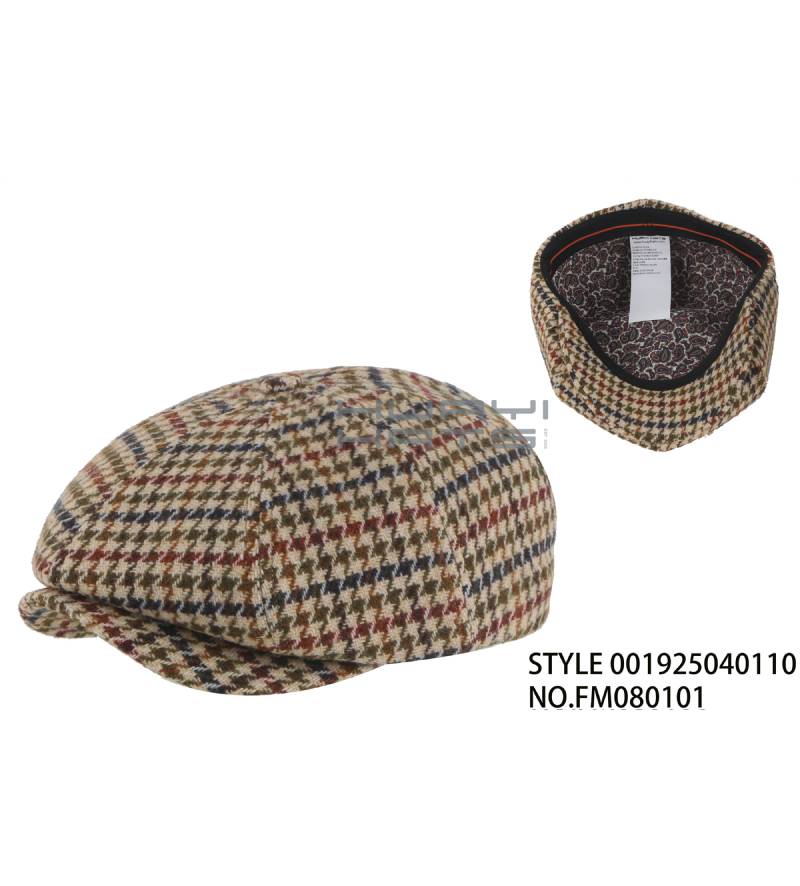 Classic Plaid Warm Flat Newsboy Cap