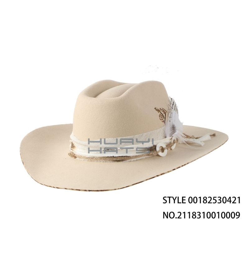 Vintage Ivory Wool Cowboy Hat