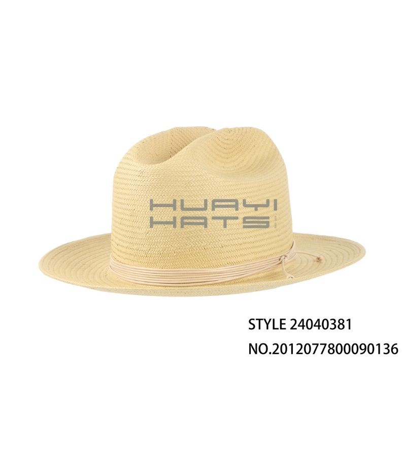 Western Paper Straw Fedora Hat
