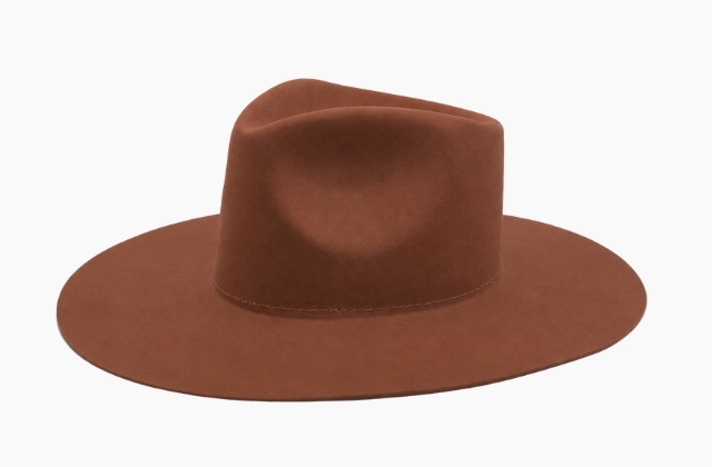 3.75 inch brim felt hat