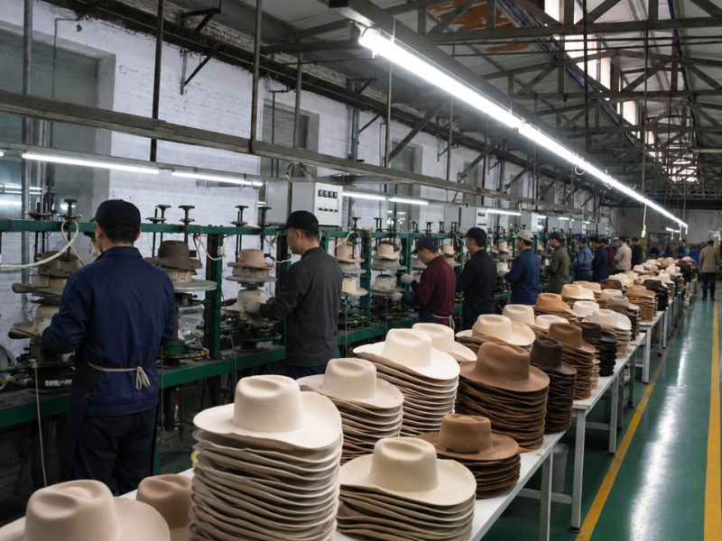 Production built for bulk felt hat orders