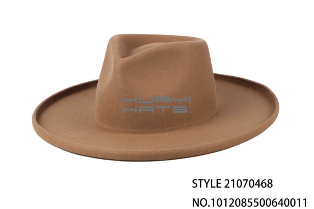 Camel Felt Fedora with Pencil-Brim
