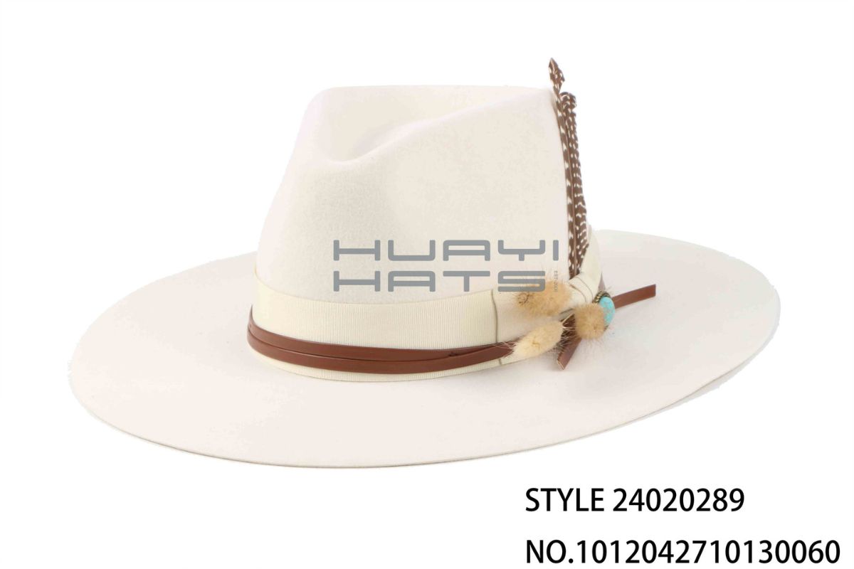 Ivory Feather-Accent Rancher Fedora