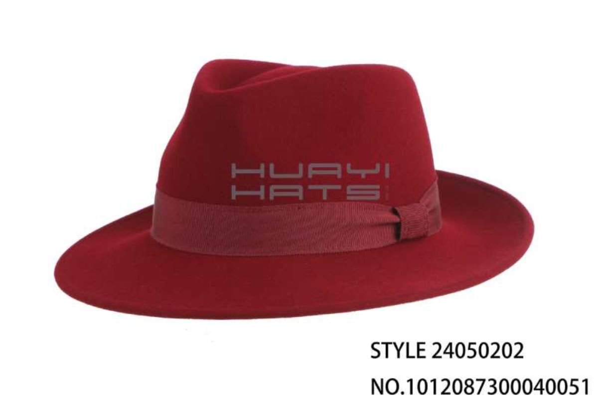 Burgundy Structured Fedora